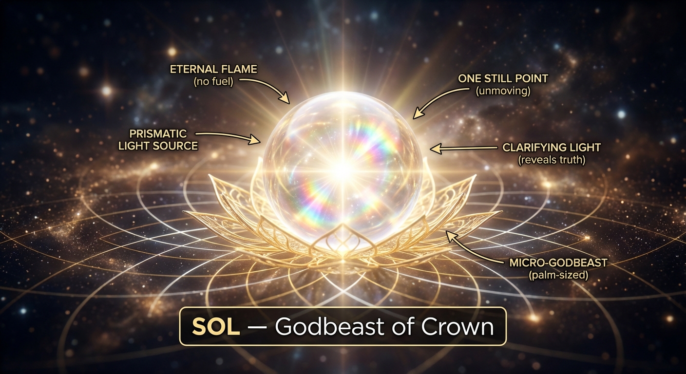 Sol, the Radiant Dragon of Crystallized Light bonded to Aiyami