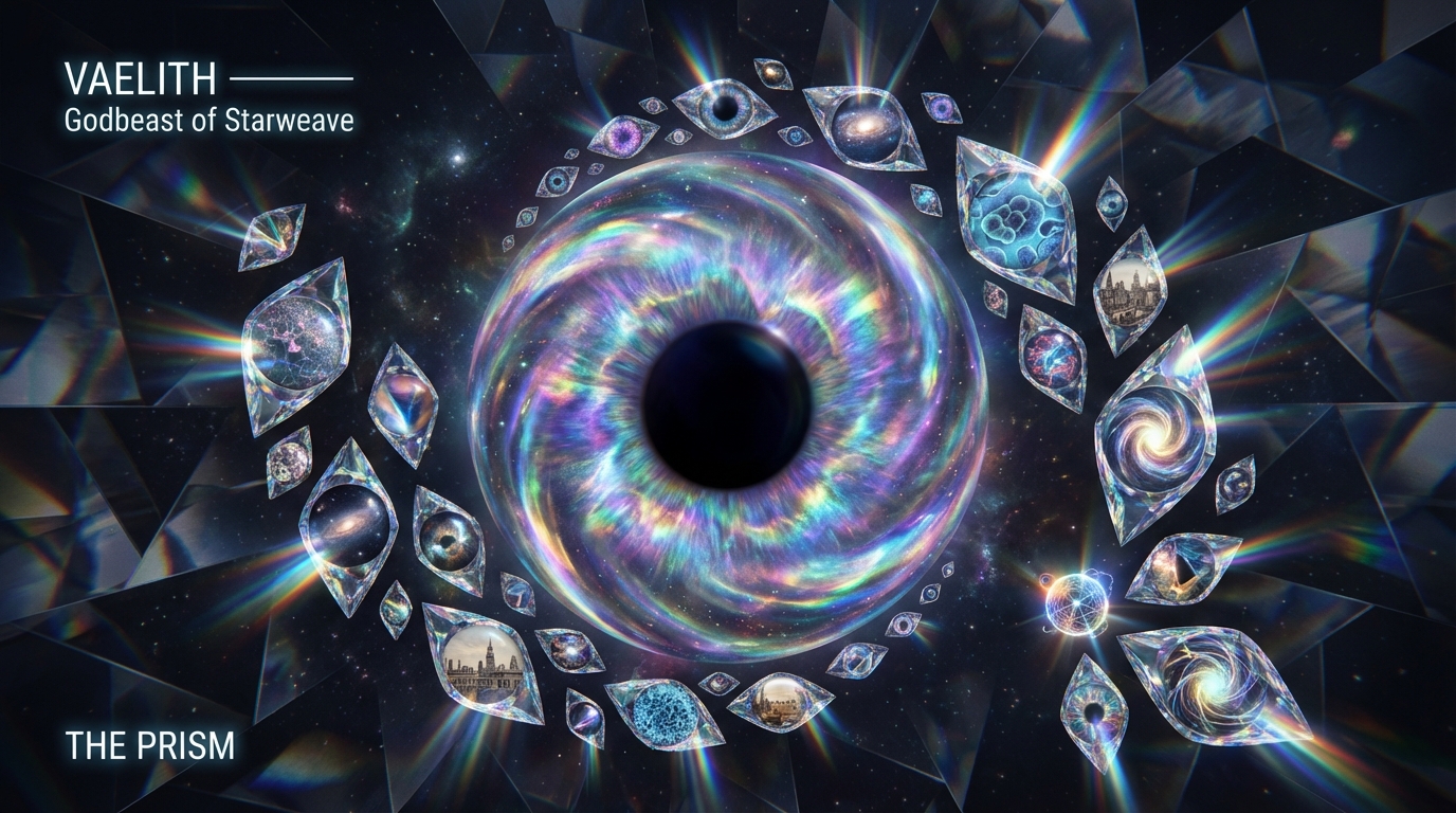 Vaelith, the Fox of Eight Prismatic Tails bonded to Elara